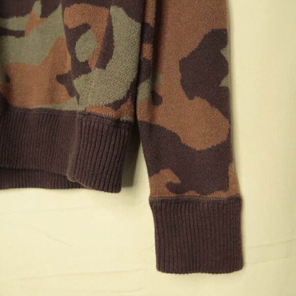 On The Byas Camo Cardigan Womens Small Cotton Blend Long Sleeves V Neck Knit - Picture 5 of 9
